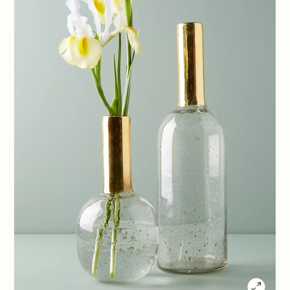 Anthropologie Other - Anthropologie Gilded Glass Gold Vases Set New